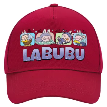 Labubu, Καπέλο Ενηλίκων Ultimate ΚΟΚΚΙΝΟ, (100% ΒΑΜΒΑΚΕΡΟ DRILL, ΕΝΗΛΙΚΩΝ, UNISEX, ONE SIZE)