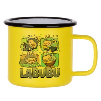 Labubu, Metallic enamel MATT Yellow cup 360ml