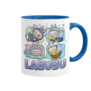 Labubu, Mug colored blue, ceramic, 330ml