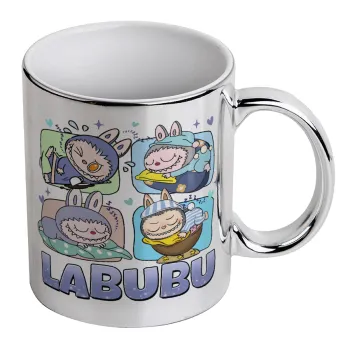 Labubu, Κούπα κεραμική, ασημένια καθρέπτης, 330ml