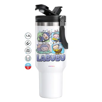 Labubu, Mega Tumbler με καπάκι, διπλού τοιχώματος (θερμό) 1,2L
