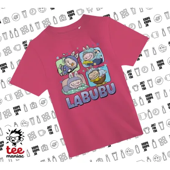 Labubu, ΡΟΖ παιδικό T-Shirt από 100% βαμβάκι, για κάθε μέρα. Vegan & OEKO-TEX πιστοποιημένο.