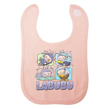Labubu, Σαλιάρα με Σκρατς ΡΟΖ 100% Organic Cotton (0-18 months)