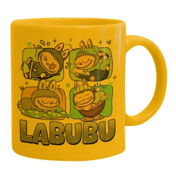 Labubu, Κούπα, κεραμική κίτρινη, 330ml