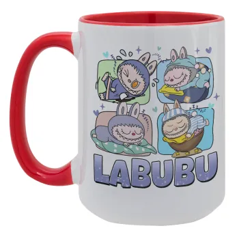 Labubu, Κούπα Mega 15oz, κεραμική Κόκκινη, 450ml