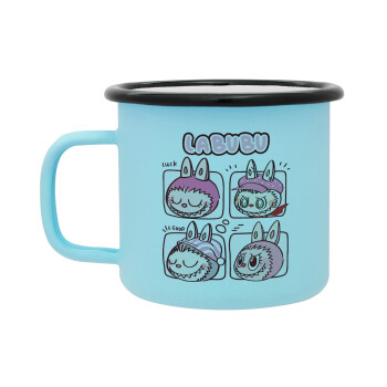 Labubu pink, Κούπα Μεταλλική εμαγιέ ΜΑΤ σιέλ 360ml