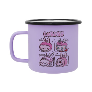 Labubu pink, Κούπα Μεταλλική εμαγιέ ΜΑΤ Light Pastel Purple 360ml