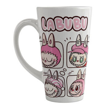 Labubu pink, Κούπα κωνική Latte Μεγάλη, κεραμική, 450ml