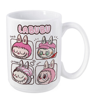 Labubu pink, Κούπα Mega, κεραμική, 450ml