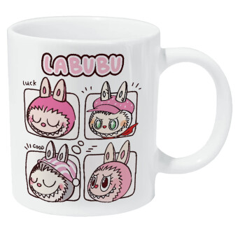 Labubu pink, Κούπα Giga, κεραμική, 590ml