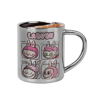 Labubu pink, Double-wall metal cup for espresso (220ml)