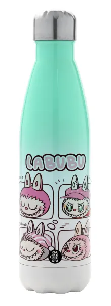 Labubu pink — Metal mug thermos Green/White (Stainless steel), double wall, 500ml