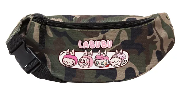 Labubu pink — Unisex waist bag (banana) in Jungle camouflage color with 2 pockets