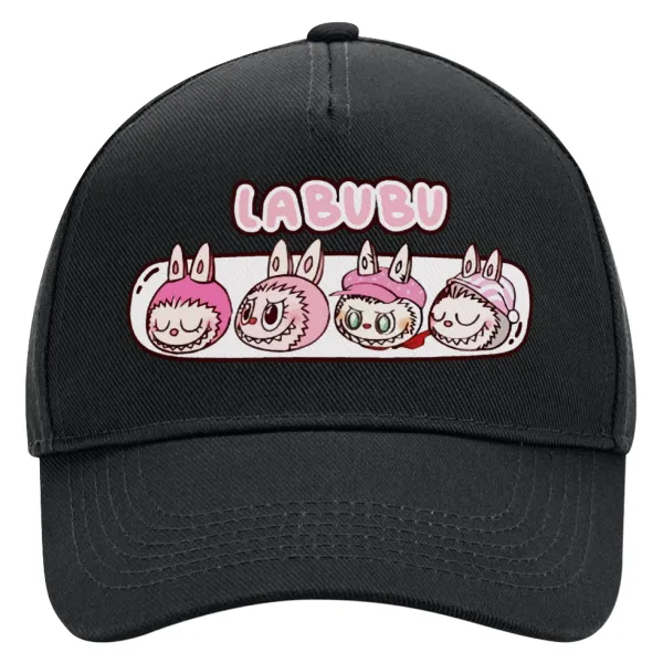 Labubu pink — Καπέλο Ενηλίκων Ultimate ΜΑΥΡΟ, (100% ΒΑΜΒΑΚΕΡΟ DRILL, ΕΝΗΛΙΚΩΝ, UNISEX, ONE SIZE)