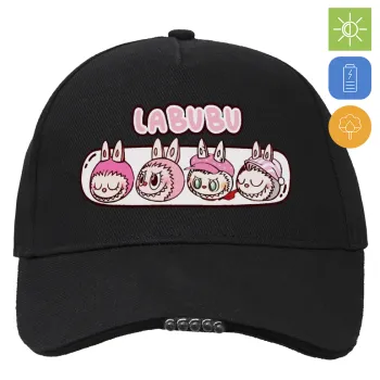 Labubu pink, Καπέλο Εργασίας & Δραστηριοτήτων με LED Φως - Ιδανικό για Νύχτα & Χαμηλό Φωτισμό (100% ΒΑΜΒΑΚΕΡΟ, ΕΝΗΛΙΚΩΝ, UNISEX)