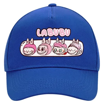 Labubu pink, Καπέλο Ενηλίκων Ultimate ΜΠΛΕ, (100% ΒΑΜΒΑΚΕΡΟ DRILL, ΕΝΗΛΙΚΩΝ, UNISEX, ONE SIZE)