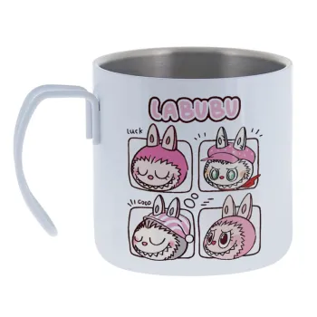 Labubu pink — Κούπα Ανοξείδωτη διπλού τοιχώματος 400ml