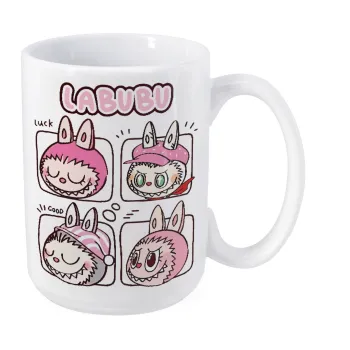 Labubu pink, Κούπα Mega, κεραμική, 450ml