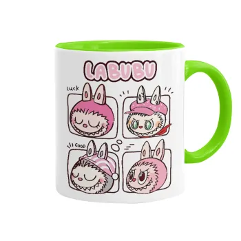 Labubu pink, Κούπα χρωματιστή βεραμάν, κεραμική, 330ml