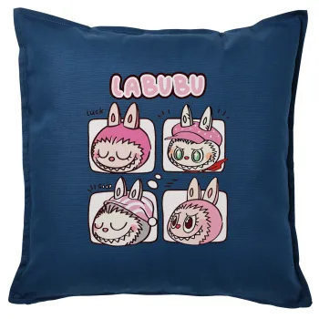 Labubu pink, Sofa cushion Blue 50x50cm includes filling