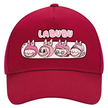 Labubu pink, Καπέλο Ενηλίκων Ultimate ΚΟΚΚΙΝΟ, (100% ΒΑΜΒΑΚΕΡΟ DRILL, ΕΝΗΛΙΚΩΝ, UNISEX, ONE SIZE)