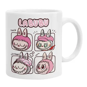 Labubu pink, Ceramic coffee mug, 330ml