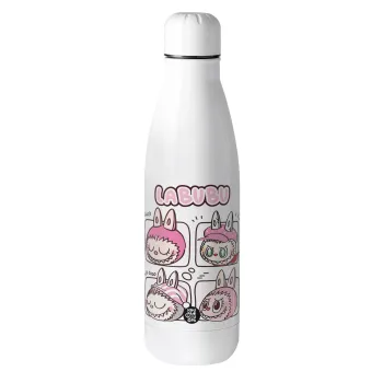 Labubu pink, Μεταλλικό παγούρι θερμός (Stainless steel), 500ml