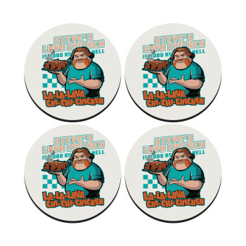 Steves Lava Chicken, ΣΕΤ 4 Σουβέρ ξύλινα στρογγυλά (9cm)