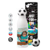 Soccer Metal mug thermos, double wall, 550ml