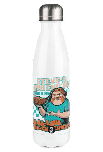 Steves Lava Chicken — Μεταλλικό παγούρι θερμός Λευκό (Stainless steel), διπλού τοιχώματος, 500ml
