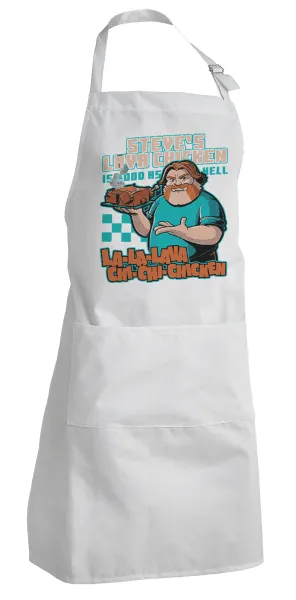 Steves Lava Chicken — Adult Chef Apron (with sliders and 2 pockets)