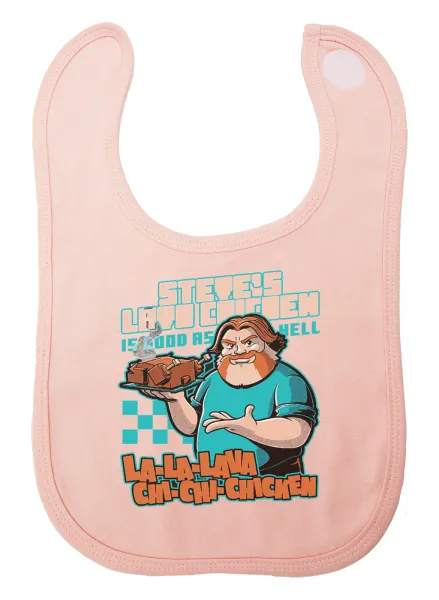 Steves Lava Chicken — Σαλιάρα με Σκρατς ΡΟΖ 100% Organic Cotton (0-18 months)