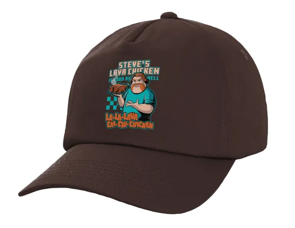 Steves Lava Chicken — Adult Baseball Cap, 100% Cotton, Chocolate (COTTON, ADULT, UNISEX, ONE SIZE)