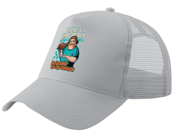 Steves Lava Chicken — Trucker Hat with Mesh, GREY, (COTTON, KIDS, UNISEX, ONE SIZE)