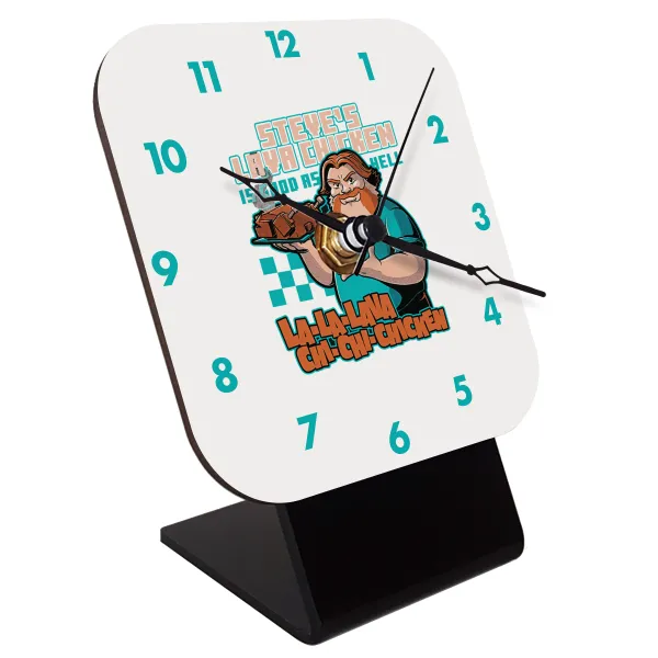 Steves Lava Chicken — Quartz Wooden table clock with hands (10cm)