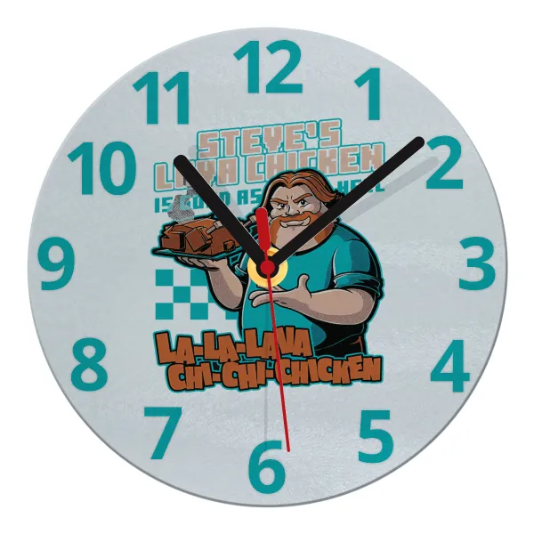 Steves Lava Chicken — Glass wall clock (20cm)