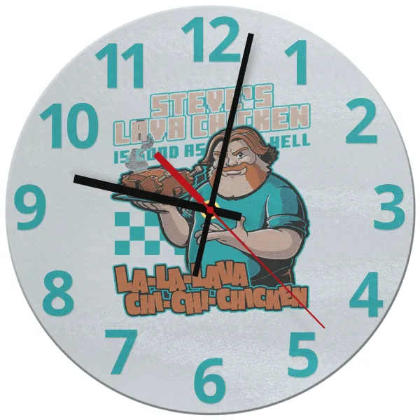 Steves Lava Chicken — Glass wall clock (30cm)
