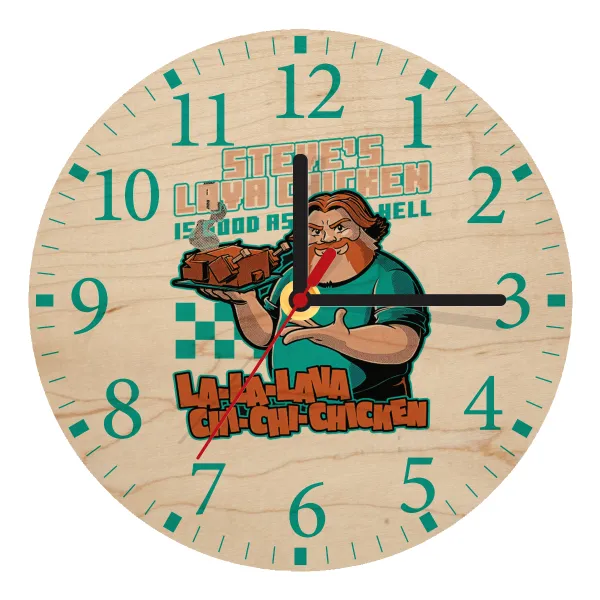 Steves Lava Chicken — Wooden plywood wall clock (20cm)