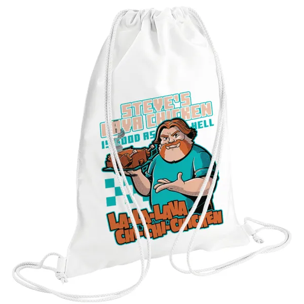 Steves Lava Chicken — Backpack pouch GYMBAG white (28x40cm)
