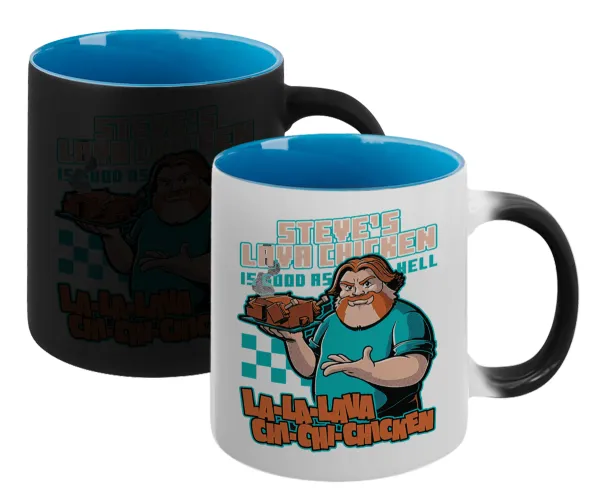 Steves Lava Chicken — Magic mug with blue interior, ceramic, 330ml, changes colour with hot drinks