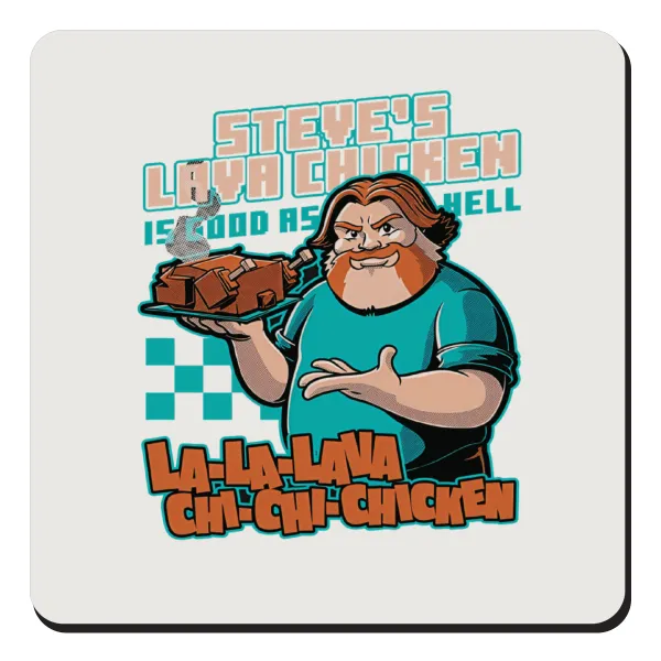 Steves Lava Chicken — Square wooden magnet, 9x9cm