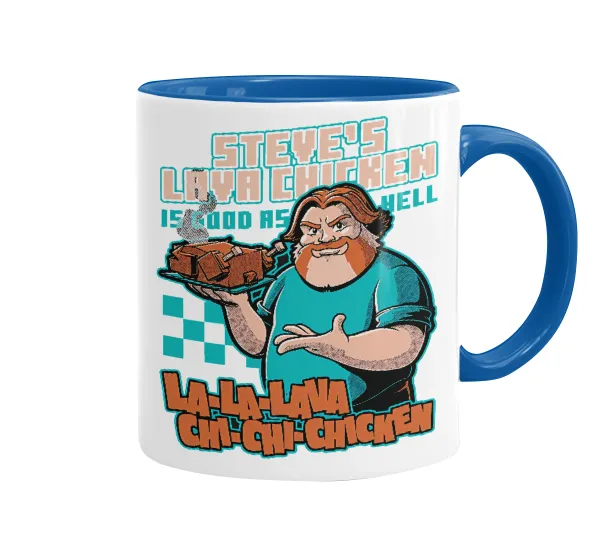Steves Lava Chicken — Mug colored blue, ceramic, 330ml