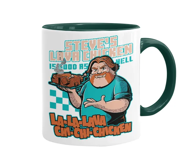 Steves Lava Chicken — Mug colored green, ceramic, 330ml