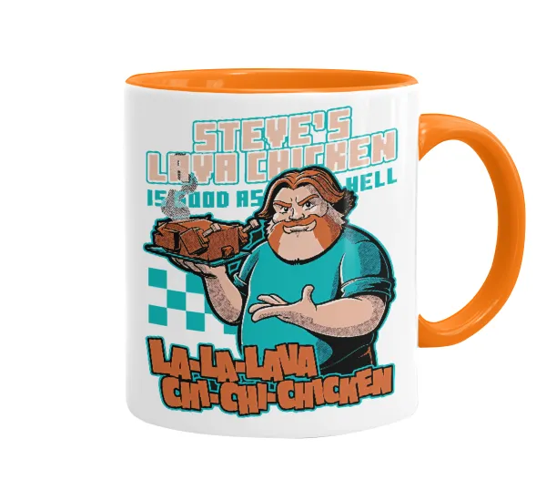 Steves Lava Chicken — Mug colored orange, ceramic, 330ml