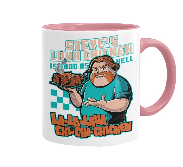 Steves Lava Chicken — Κούπα χρωματιστή ροζ, κεραμική, 330ml
