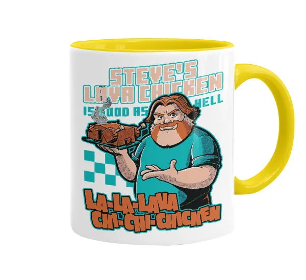 Steves Lava Chicken — Mug colored yellow, ceramic, 330ml