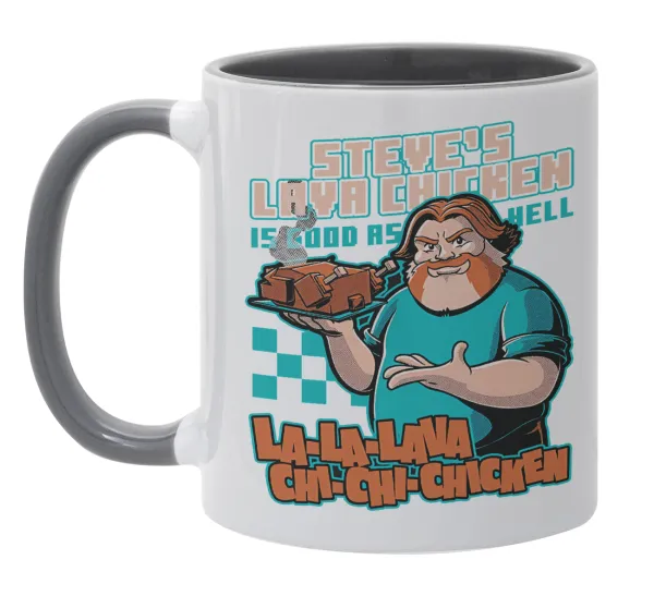 Steves Lava Chicken — Κούπα χρωματιστή γκρι, κεραμική, 330ml