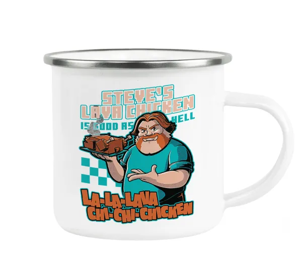 Steves Lava Chicken — Metallic enamel cup white 360ml