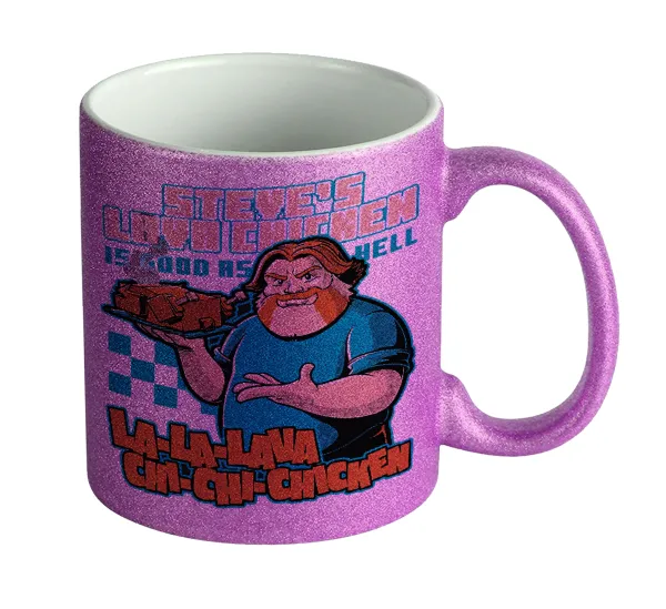 Steves Lava Chicken — Purple glitter mug that sparkles, ceramic, 330ml