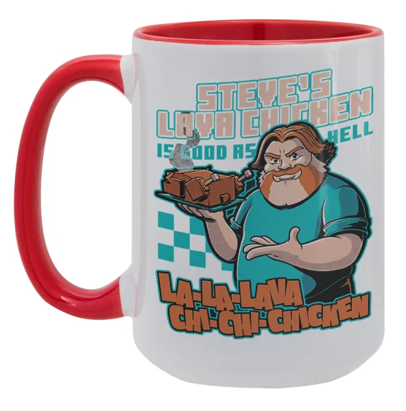 Steves Lava Chicken — Mega mug 15oz, red ceramic, 450ml